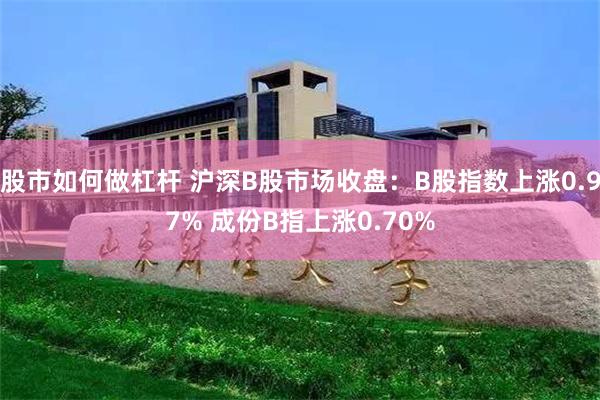 股市如何做杠杆 沪深B股市场收盘：B股指数上涨0.97% 成份B指上涨0.70%