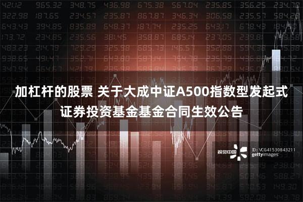 加杠杆的股票 关于大成中证A500指数型发起式证券投资基金基金合同生效公告