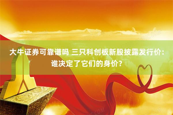 大牛证券可靠谱吗 三只科创板新股披露发行价：谁决定了它们的身价？